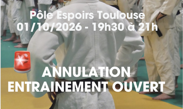 Annulation entrainement ouvert du Pôle Espoirs de Toulouse